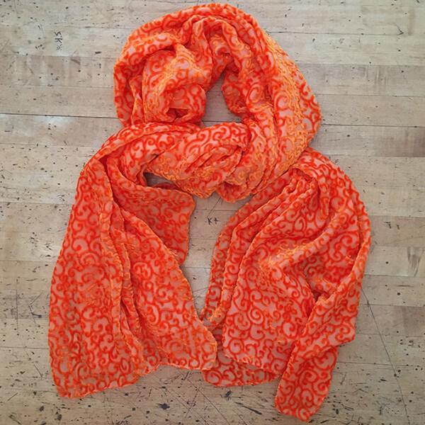 Custom devoré scarf in institutional colors