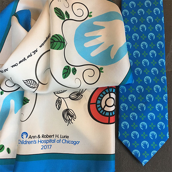 Lurie Children's Hospital silk tie and scarf