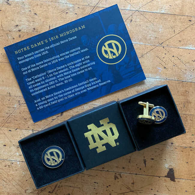 University of Notre Dame bespoke cufflinks
